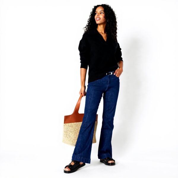 Polo Donna Amazon Essentials Cotone Scollo a V Rilassato