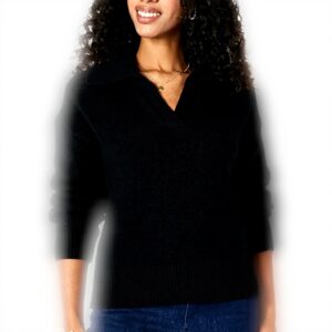 Polo Donna Amazon Essentials Cotone Scollo a V Rilassato