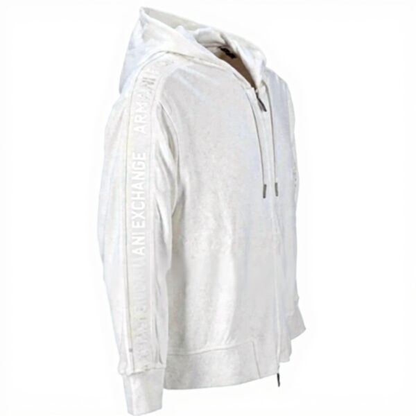 Armani Exchange Felpa con Cappuccio con Logo Tape Cotton Interlock Zip Up Uomo