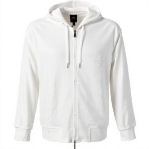 Armani Exchange Felpa con Cappuccio con Logo Tape Cotton Interlock Zip Up Uomo
