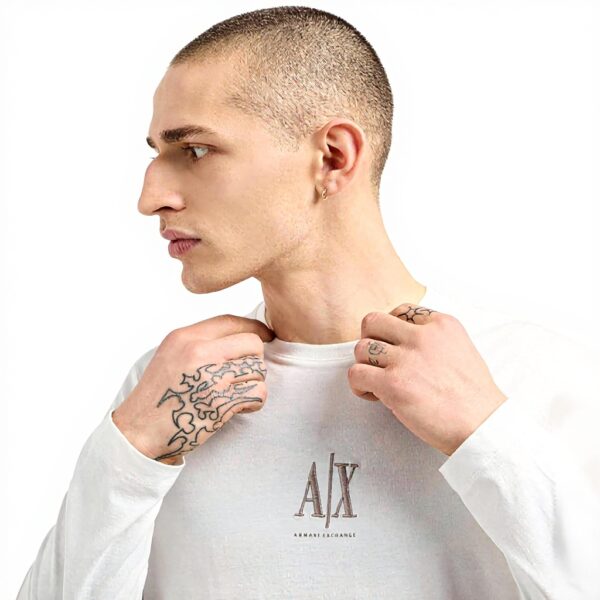 T-shirt Armani Exchange Logo Ricamato Uomo Cotone Lunga