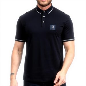 Polo Armani Exchange Cotone Logo Metallico Uomo Moda
