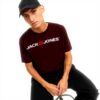 T-shirt Uomo Jack amp Jones Logo Cotone Rosso Nero Grigio
