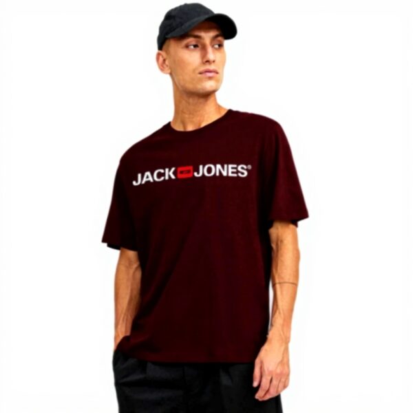 T-shirt Uomo Jack amp Jones Logo Cotone Rosso Nero Grigio