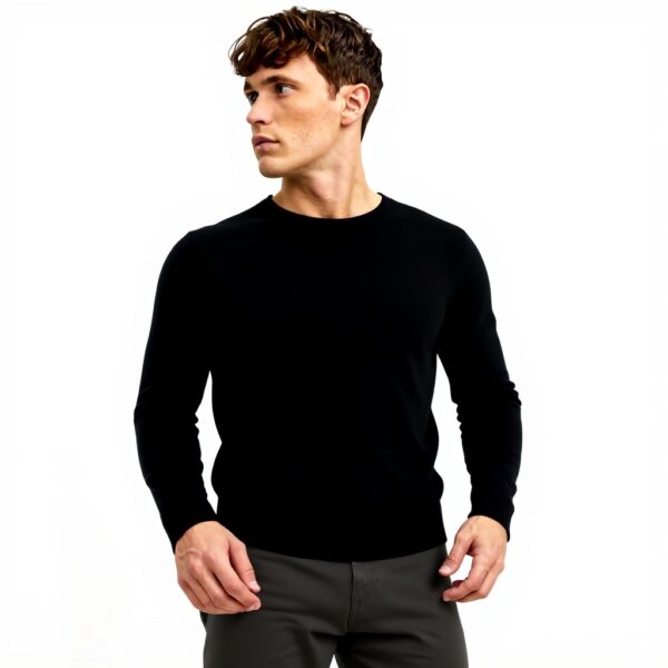 Maglione JACK amp JONES Uomo Nero Comodo Cotone Viscosa
