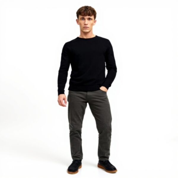 Maglione JACK amp JONES Uomo Nero Comodo Cotone Viscosa