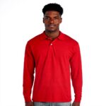 Jerzees Polo Sportiva Uomo Maniche Lunghe Scudo Pois