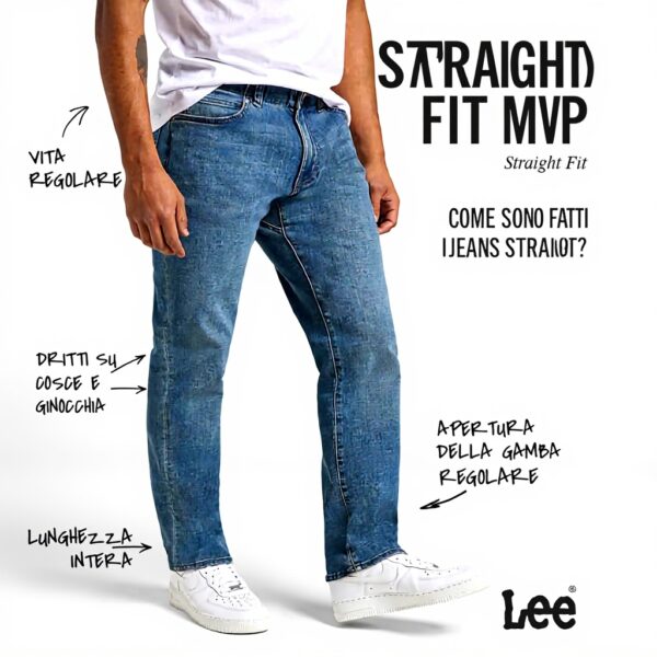 Lee Luke Jeans Uomo Taglio Dritto Blu Brady Cotone