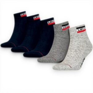 Calzini Levis Quarter Unisex Adulto Morbido Cotone Grigio