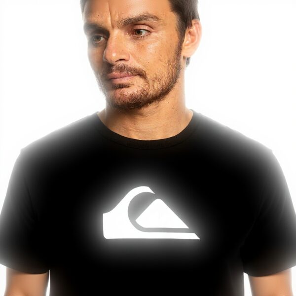 T-Shirt Uomo Quiksilver Logo Cotone Sportivo Nero