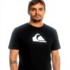T-Shirt Uomo Quiksilver Logo Cotone Sportivo Nero