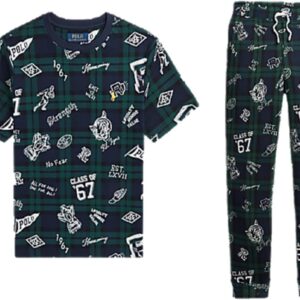 Pigiama Ralph Lauren pile scozzese bambini set maglia-0