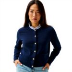 Cardigan Donna Tommy Hilfiger Reversibile Maglia Cotone Bio