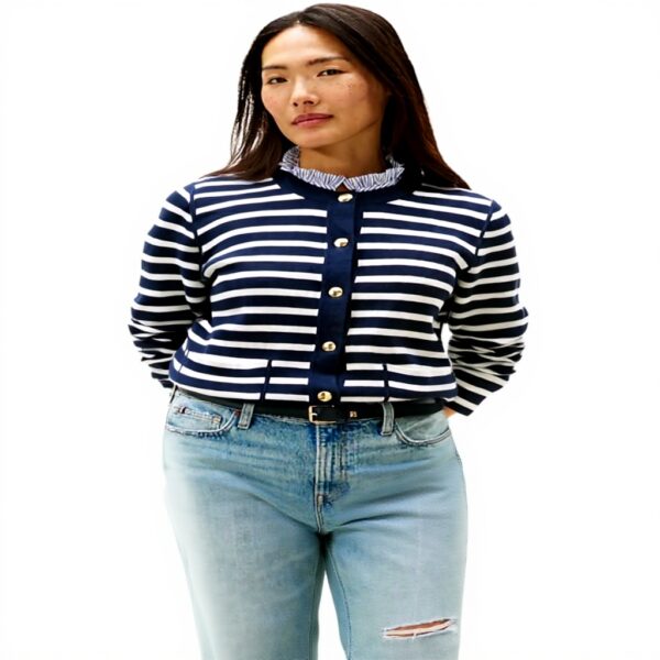 Cardigan Donna Tommy Hilfiger Reversibile Maglia Cotone Bio