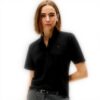 Polo Donna Tommy Hilfiger Nero Cotone Bio Regular Fit