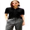 Polo Donna Tommy Hilfiger Nero Cotone Bio Regular Fit