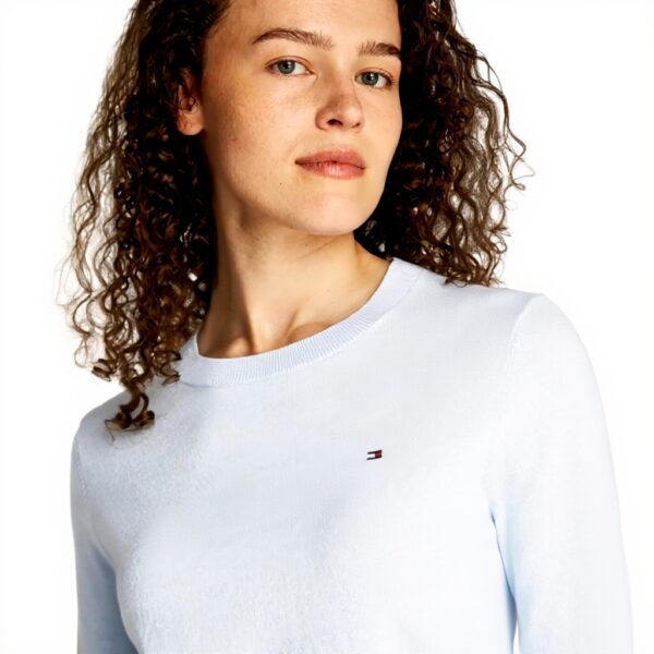 Tommy Hilfiger Donna Pullover Jersey Fine con Scollo Rotondo