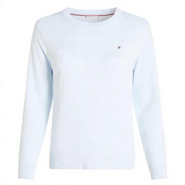 Tommy Hilfiger Donna Pullover Jersey Fine con Scollo Rotondo