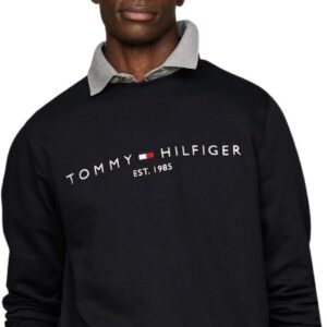 Felpa Tommy Hilfiger Uomo Logo senza Cappuccio Cotone-0