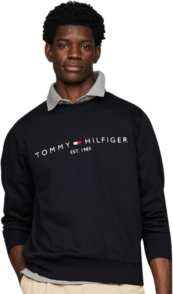 Felpa Tommy Hilfiger Uomo Logo senza Cappuccio Cotone-0