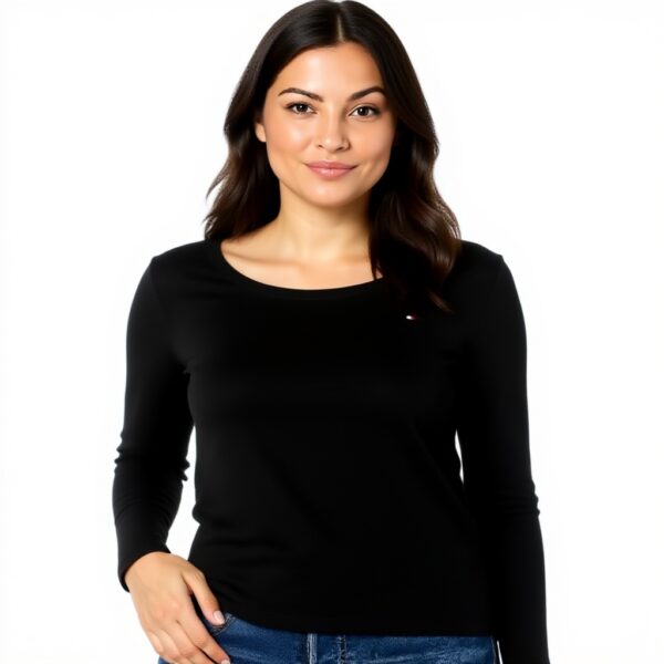 T-shirt Donna Tommy Hilfiger Maniche Lunghe Scollo Rotondo