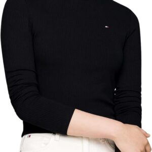 Tommy Hilfiger Pullover Donna Collo Alto Viscosa Elegante-0