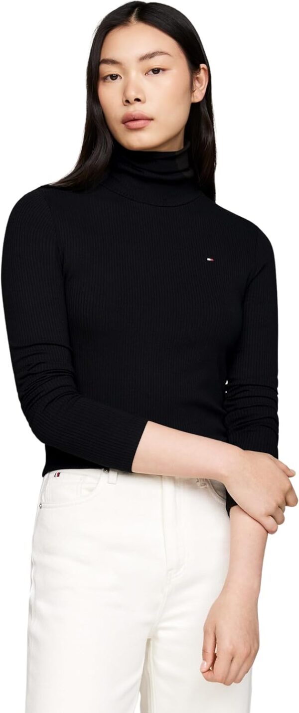 Tommy Hilfiger Pullover Donna Collo Alto Viscosa Elegante-0