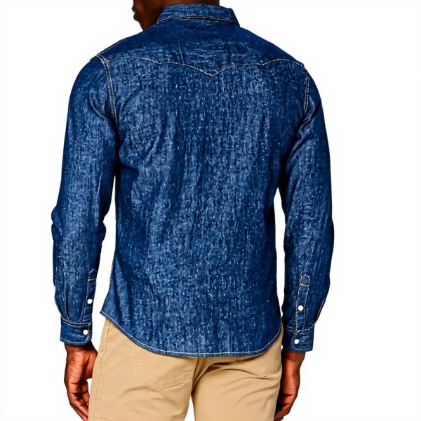 Wrangler Uomo Ls Western Denim Shirt Straight, Blu (Dark Stone), M